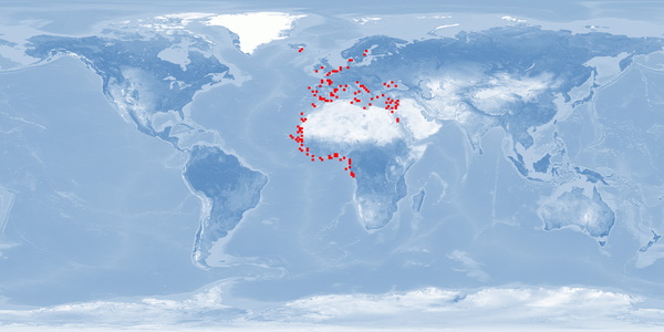 Distribution map: Argyrosomus regius (Meagre)