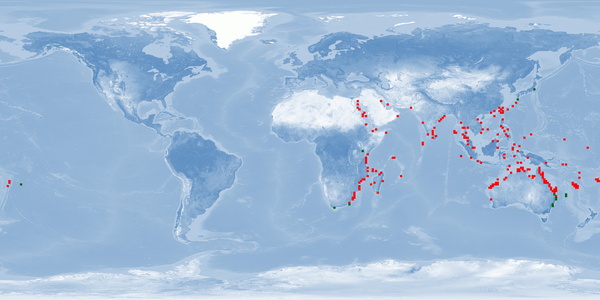 Distribution map: Epinephelus malabaricus (Malabar Grouper)